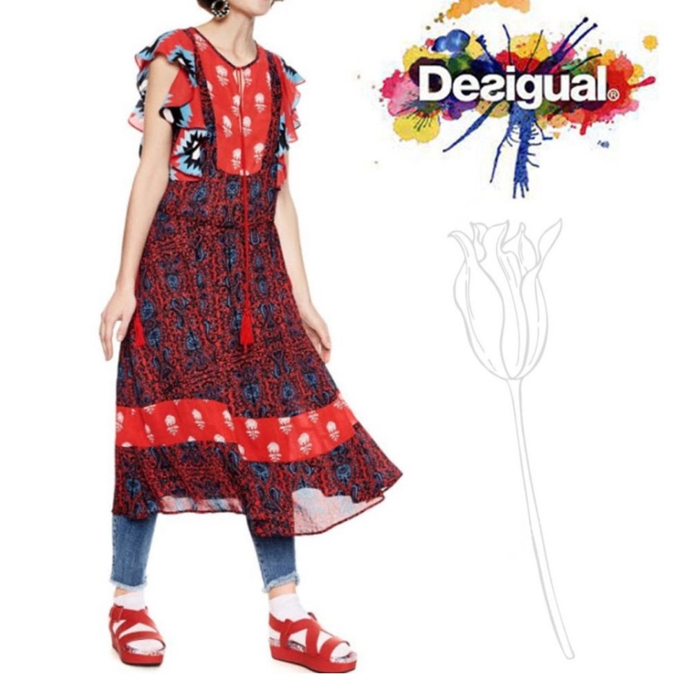 Desigual boho style dress Euro size 38 medium